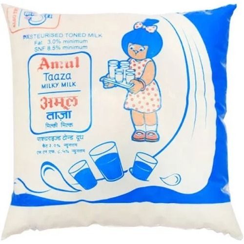 500 Ml 100% Pure And Fresh Amul Pasteurized Toned Milk 