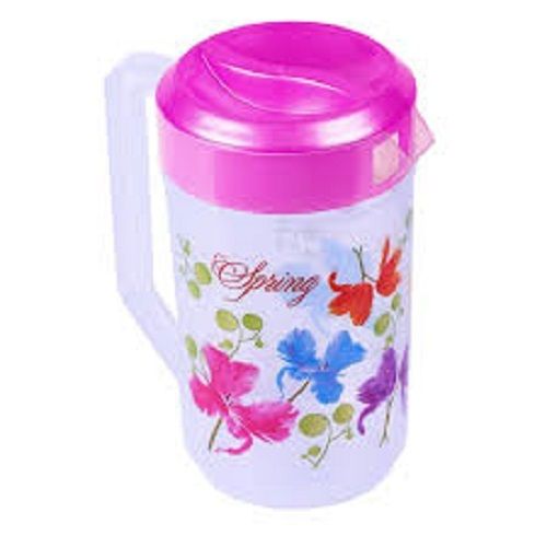 Aluminum Pink And White Color Flower Printed Plastic Water Jug