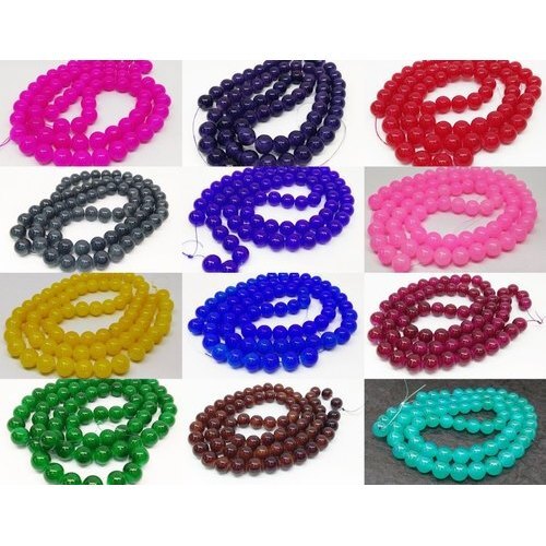 Elegant Look Light Weight Galvanized Technics Multi Colors Plain Glass Beads 