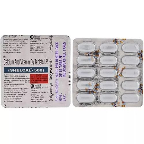 Pack Of 15 Vitamin D3 And Calcium Tablets Ip 500 Mg Efficacy: Promote Nutrition