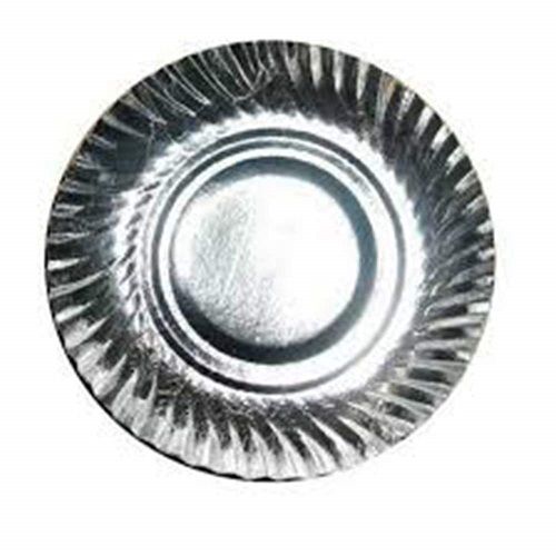 Silver Color 100% Eco Friendly And Disposable Paper Plates For Party And Function