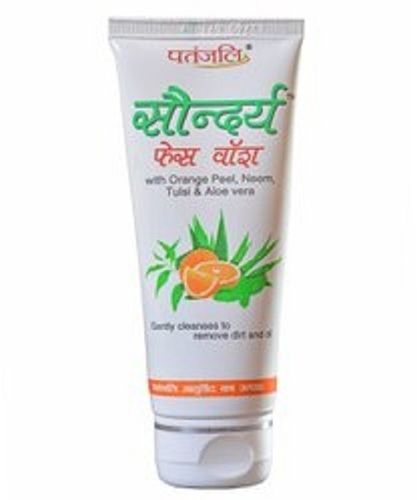 Smudge Proof Safe Skin Friendly Patanjali Herbal Face Wash For Remove Dirt From Skin  Color Code: White