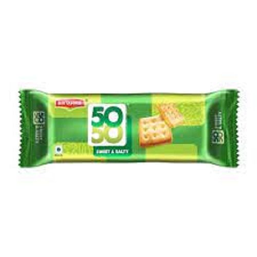 Rectangular Shape Salty Taste Crispy Texture 15% Fat Delicious Hygienically Packed 50-50 Biscuits