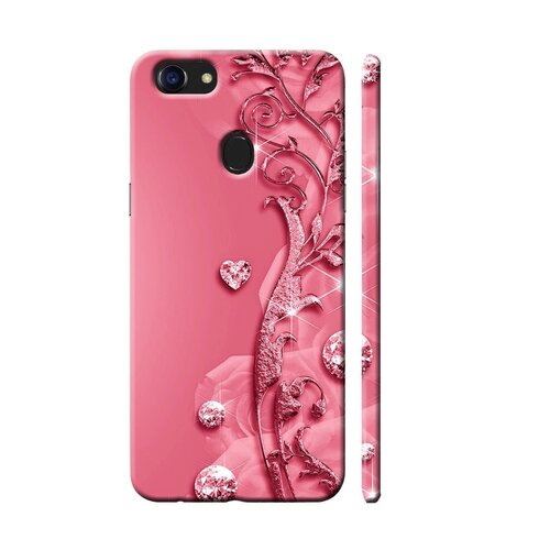 Scratch And Crack Light Weight Rectangular Printed Mobile Phone Back Cover - Durable Silicone Material, Plush Velvet-Lined Interior, Pink Color, Rhinestones & Pearls Design