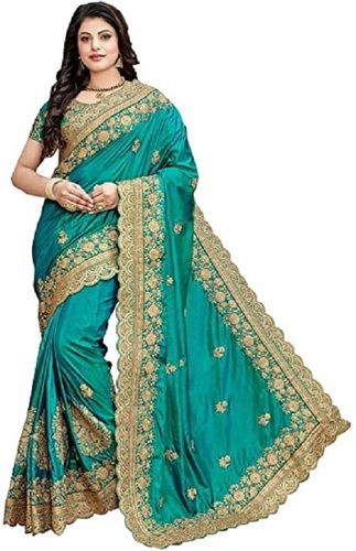 Green Women'S Woven Silk Saree With Unstiched Blouse Piece