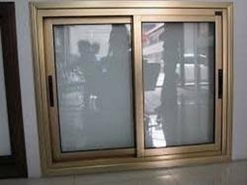 Power Coated 2 Track Double Glass Aluminium Sliding Windows