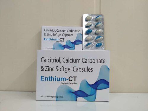 Carbonate And Zinc Softgel Enthium-Ct Capsules (Pack Size 10X1X10) General Medicines