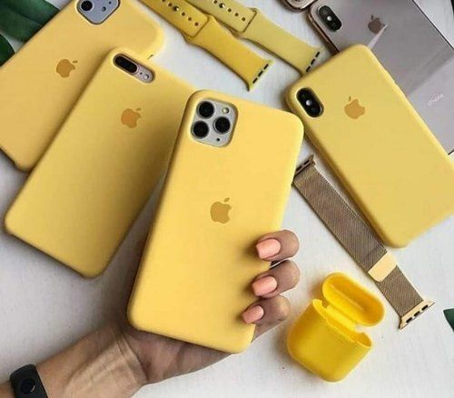 Yellow Color I Phone Mobile Back Cover All Phones Body Material: Silicone