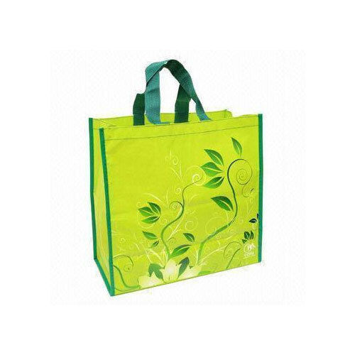 Green Printed Non Woven Box Bag With Loop Handled For Shopping Usage, 5 Kg 