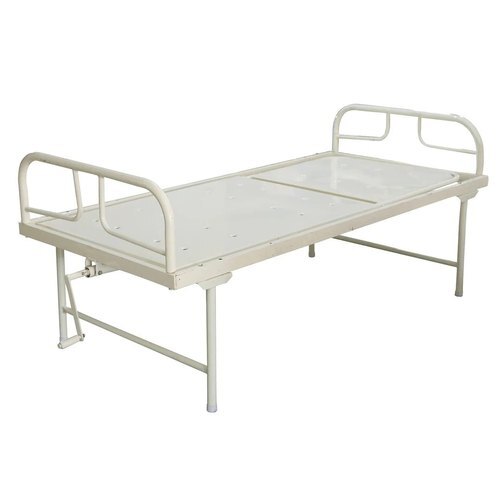 Mild Steel White Powder Coating Hospital Plain Single Bed