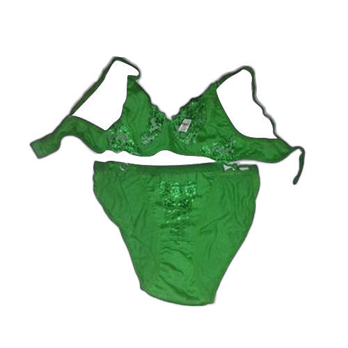 Non Padded Solid Ladies Green Cotton Bra Panty Set, Mid, Size: 34 at Rs 102/ set in Ahmedabad