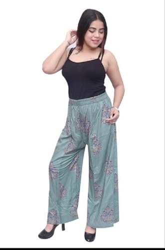 महिलाओं के लिए स्टाइलिश आरामदायक और हवा पार होने योग्य जयपुरी प्रिंटेड कॉटन पलाज़ो कैज़ुअल वियर के लिए