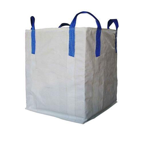 For Packaging Light Weight White Jumbo Polypropylene Woven Bag With 4 Loop Handle, 25 Kg