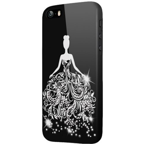 Scratch Resistance Light Weight Dust Proof White And Black Printed Mobile Cover - Silicone Material, Slim Design, Black and White Bar Pattern | Includes Screen Protector for Scratch Defense