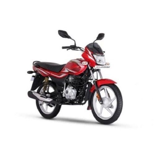 Two Wheeler :Red Bajaj 100 Ks Platina Bike Engine Type 4 Stroke Displacement 102 Cc