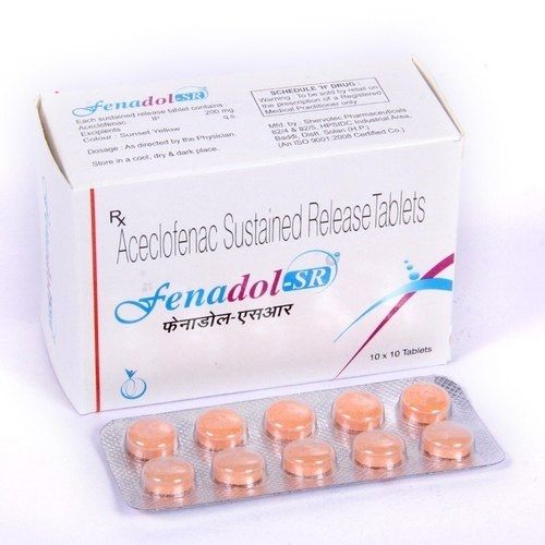 Fenadol Sr Aceclofenac Sustained Release Tablets, 10 X 10 Tablets Strips Pack General Medicines