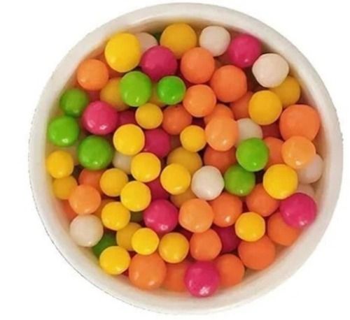 Round Multicolor Sugar Coated Mixed Fruit Khati Mithi Candy For Kids