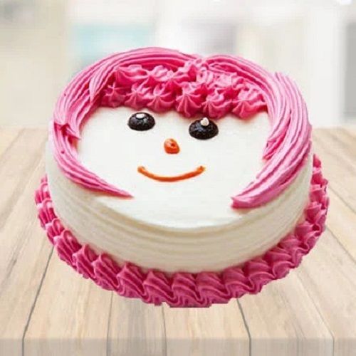 Tasty Delicious Egg Less And Fresh Pink And White Designer Birthday Cake 1 Kg Fat Contains (%): 0.3 Grams (G)