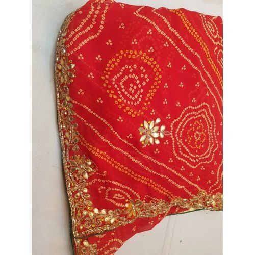 Heavy work shop bandhani saree