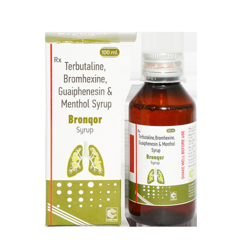 BRONQOR Terbutaline, Bromhexine, Guaifenesin And Menthol Syrup, 100 ML