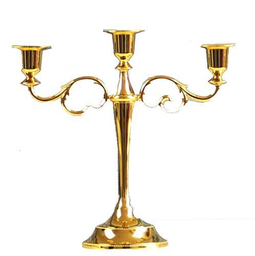 Brass Candelabra Retro Candlestick Safety 3 Arms Candle Holder Elegant Decoration For Home