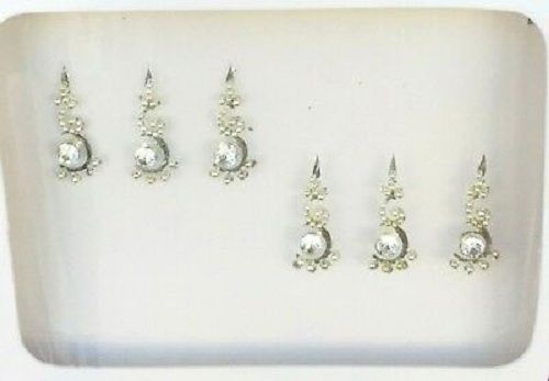 White Made Using Attractive Stone Work Beautiful Fancy Bindis For Casual 