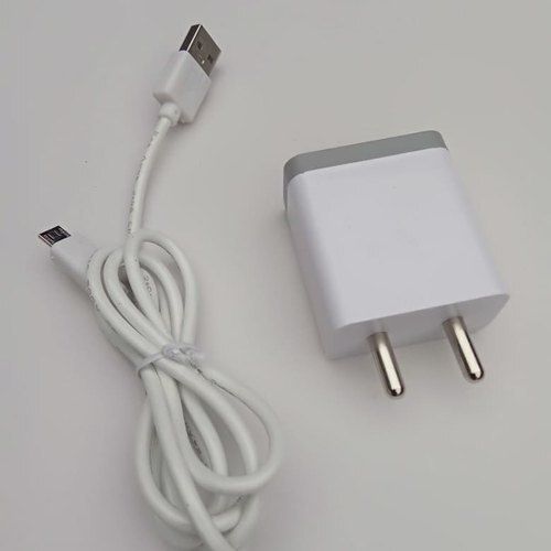 Stylish Durable Fast Efficient Charging Ability 2 Pins White Mobile Charger