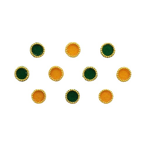 Green Yellow Trendy Fashionable Indian Traditional Fancy Bindis For Wedding Ceremony And Other