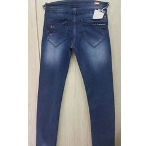 Blue Mens Fashionable Faded Jeans