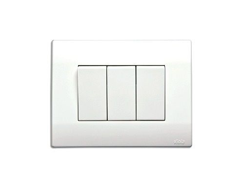 White Color 3 Module Plastic Material Modular Switches Used In Home Applications Max. Voltage: 250 Volt (V)