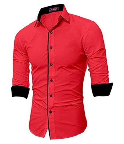 Men Plain Pattern Fancy Trendy Full Sleeve Soft Comfortable Breathable Shirt Collar Style: Classic