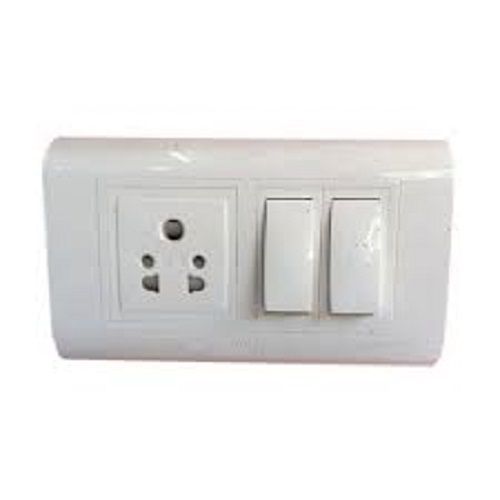 White Premium Quality One Way Modular Electrical Switch With Socket