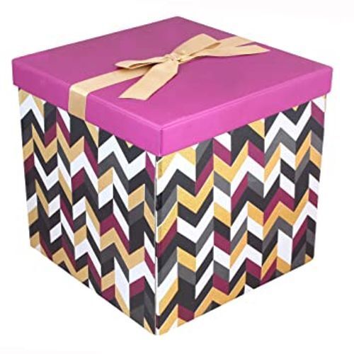 Printed Glossy Lamination Gift Box With Fancy Ribbon For Multi Purpose