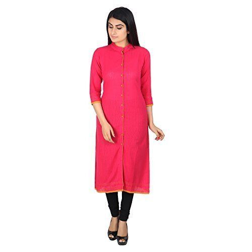 Trendy Women Rayon Round Neck Regular Large And Party Wear Ladies Plain Kurti  Bust Size: 28-32 Inch (In)