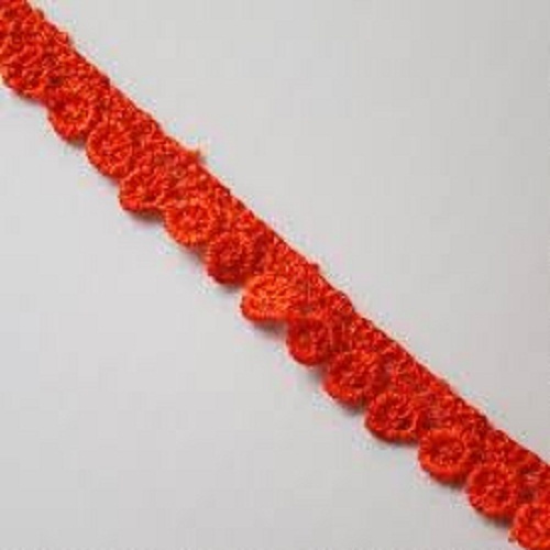 Orange  Delicate Soft Appealing And Elegant Look Lightweight Plain Red Cotton Lace