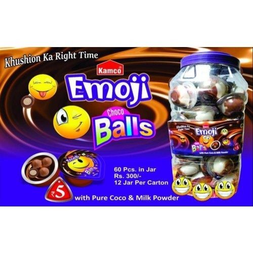 100 Percent Pure Coco And Milk Powder Flavored Kamco Emoji Choco Balls 