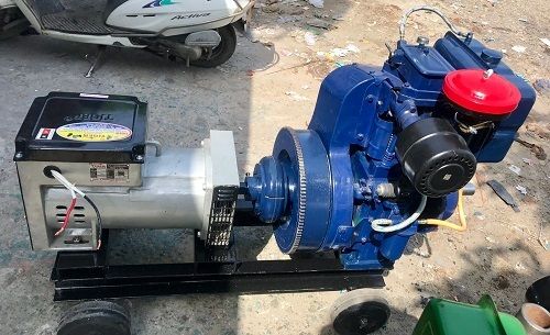 7.5 Kva Single Phase Blue Semi Automatic Diesels Electric Generator For Small Farms Engine Type: Air-Cooled