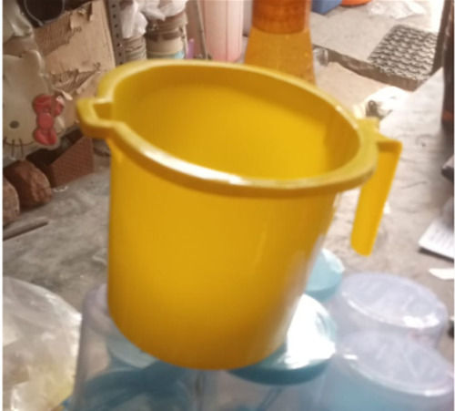 Yellow Pvc Rigid Cylindrical Plastic Bath Mug 100 Gram Weight 1.5 Liter Length 6.5 Inch