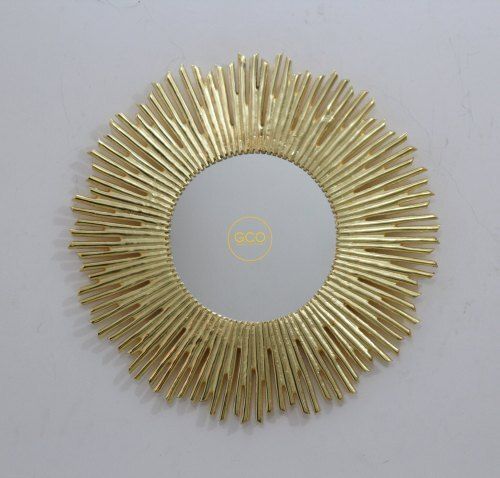 Elegant Look Stylish Decorative Round Wall Mounted Golden Mirror