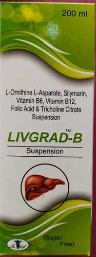 L-Ornithine L-Asparate Silymarin Vitamin B6 Vitamin B12 Folic Acid & Tricholine Citrate Suspension Tm Livgrad-B Liquid Liver Tonic Health Supplements