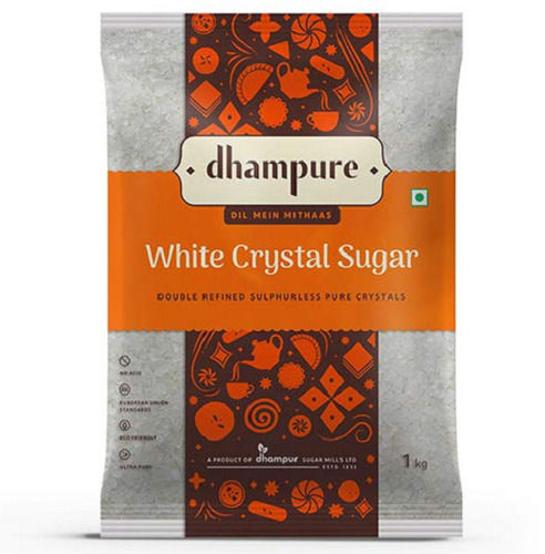 Pack Of 1 Kilogram 99 % Natural And Pure Sweet Dhampure White Crystal Sugar 