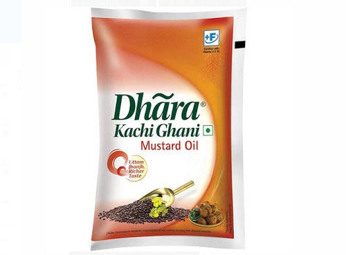 Pack Of 1 Liter 99 Percent Pure Dhara Kachi Ghani Mustard Oil 