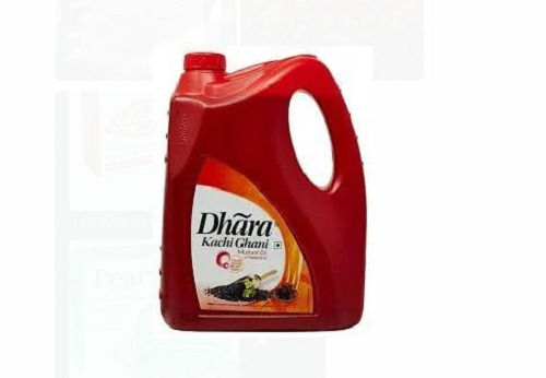 Pack Of 5 Liter 100 Percent Pure And Vegetarian Dhara Kachhi Ghani Mustard Oil