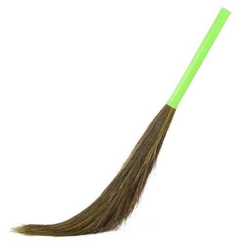 Plastic Material 36 Inch Size Green With Brown Handle Floor Broom Stick