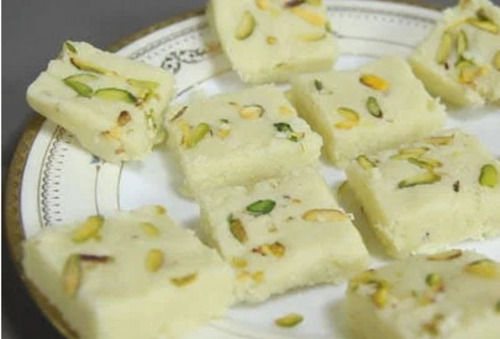 Rectangular Shape Sweet And Delicious Tasty White Soft Pista Burfi Melt In Mouth Carbohydrate: 12.1 Grams (G)