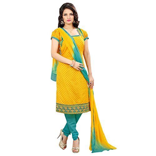 Buy DRAVINAM Trends Women's Unstitched Digital Print Pure Wool Pashmina  Fancy Embroidered Winter Salwar Suit Dress Material with Printed Pure  Pashmina Shawl Dupatta Free Size (Yellow) Online at Best Prices in India -