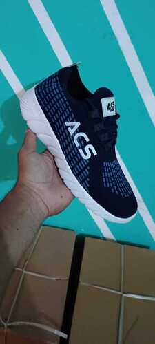 Comfortable Navy Blue And Black Sport Acs Mens Running Shoes - Leather and Mesh Upper, All Sizes, Lace Closure | Lightweight, Breathable, High Traction Rubber Sole