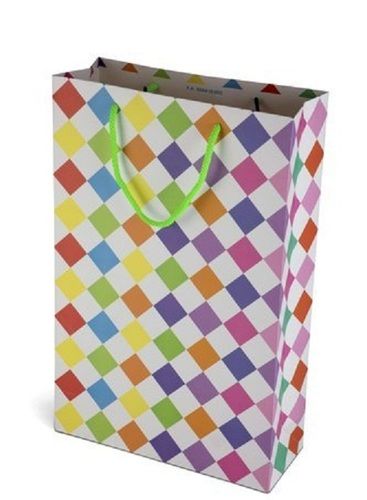 Lightweight And Biodegradable Easy To Carry Printed Multi Color Paper Bag Size: Small