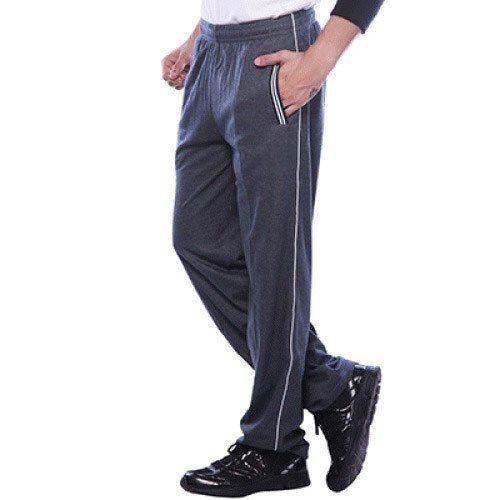 Men Light Weight Easy To Wash Full Length Plain Dark Grey Cotton Lower