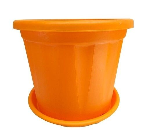 Strong Lightweight Durable Temperature Resistant Orange Plastic Flower Pot 